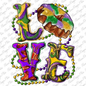 Mardi Gras Love With King Cake Png Sublimation Design, Mardi Gras Png, Mardi Gras Love Png, Love With King Cake Png, Digital Download