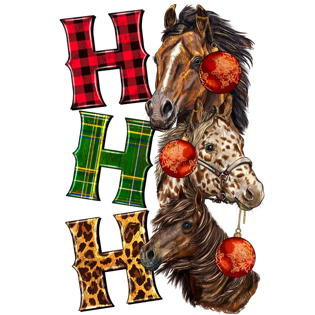 Ho Ho Ho Christmas Horses Png Sublimation Design Download, Christmas ...