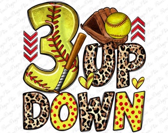 3 en haut 3 en bas Téléchargement de conception de sublimation png de softball, jeu de softball png, sports png, png de jour de jeu, téléchargement de conceptions sublimées