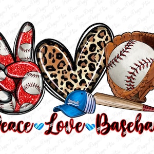 Peace love Baseball png sublimation design download, Baseball png, sports png, game day png, Baseball game png, sublimate designs download