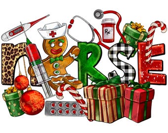 Christmas nurse png sublimation design download, Christmas png, Merry Christmas png, Nurse png, Nursing png, sublimate designs download