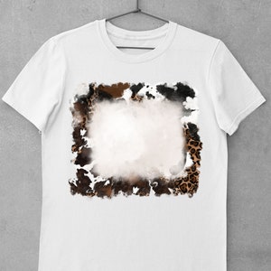 Léopard et peau de vache fond cadre Png, aquarelle peau de vache Png, aquarelle léopard, fond Western, Png Sublimation, téléchargement immédiat, image 3