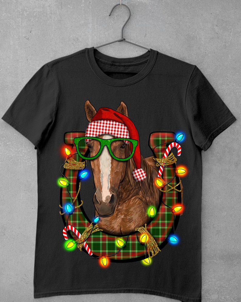 Christmas Horseshoe With Horse Png Sublimation Design, Christmas ...