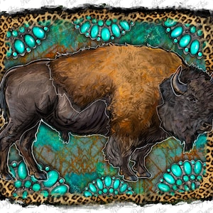 Bison Com Fundo De Pedras Preciosas Png Sublimação, Western Bison Png, Bison Body Png, Buffalo Png, Farm Animal Png, Download instantâneo