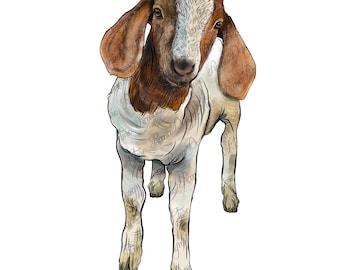 Boer goat png sublimation design download, goat png, farm animals png, goat clipart, western goat png, sublimate designs download