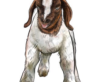 Baby boer geit png-sublimatieontwerp downloaden, geit png, boerderijdieren png, geit clipart, westerngeit png, sublimeren ontwerpen downloaden