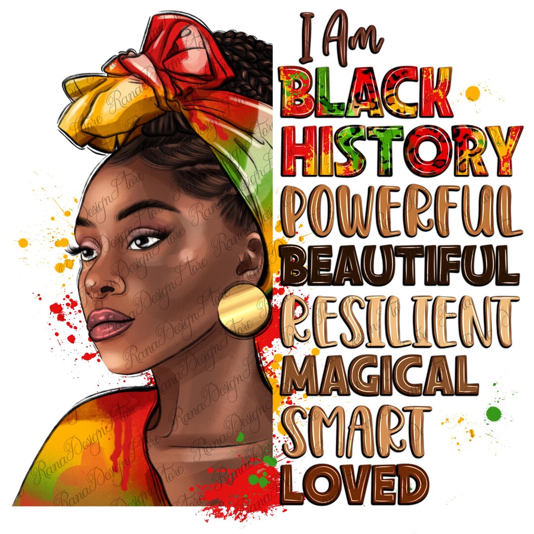 I Am Black History Png Sublimation Design Download, Afro American Png ...