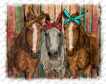 Horses With Bandanas Png Sublimation Designs, Horse Png, Bandana Png, Bandana Horse Png, Western Design Png, Serape Png, Instant Download