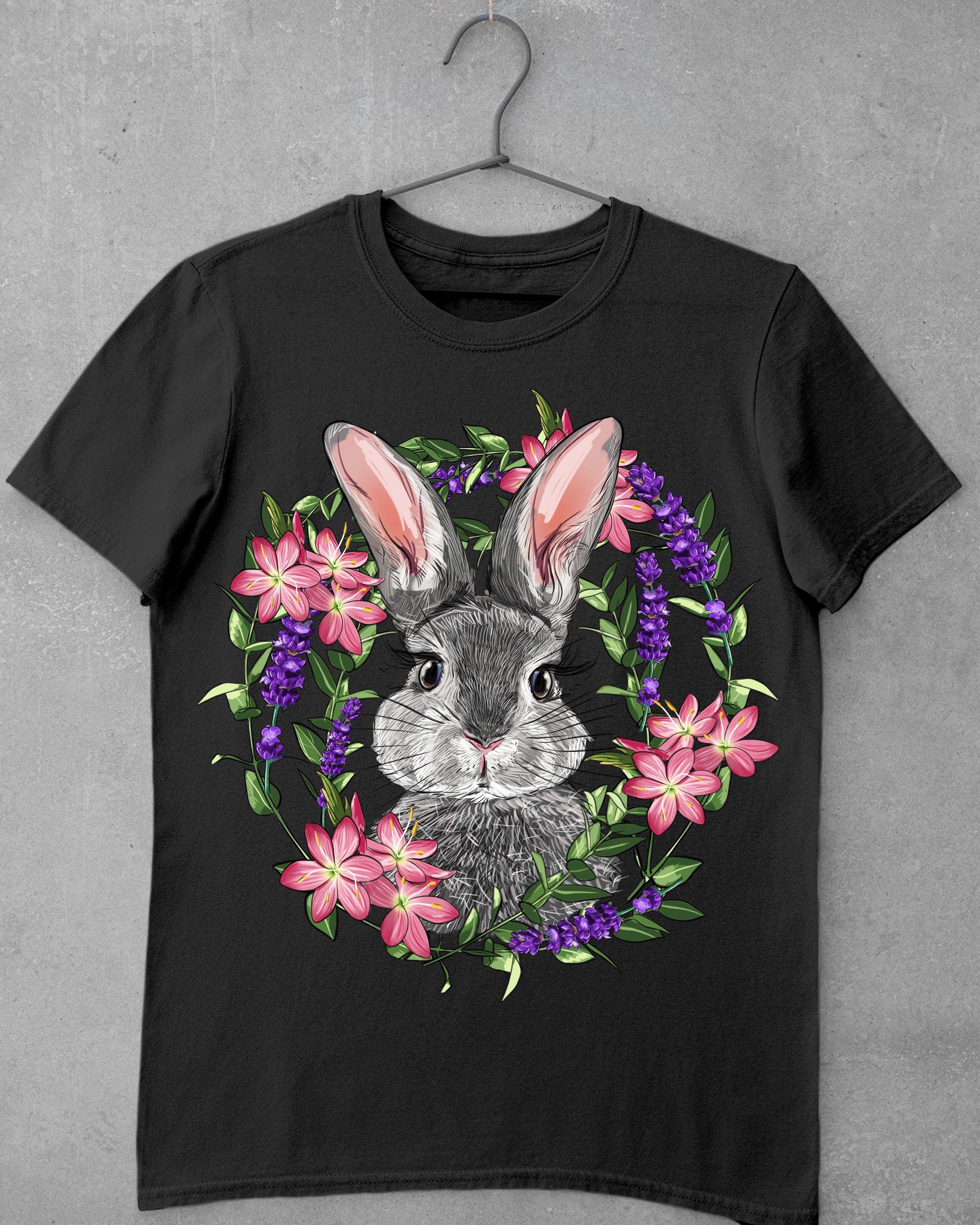 Easter Bunny With Floral Wreath Png Sublimation Design, Easter Day Png ...