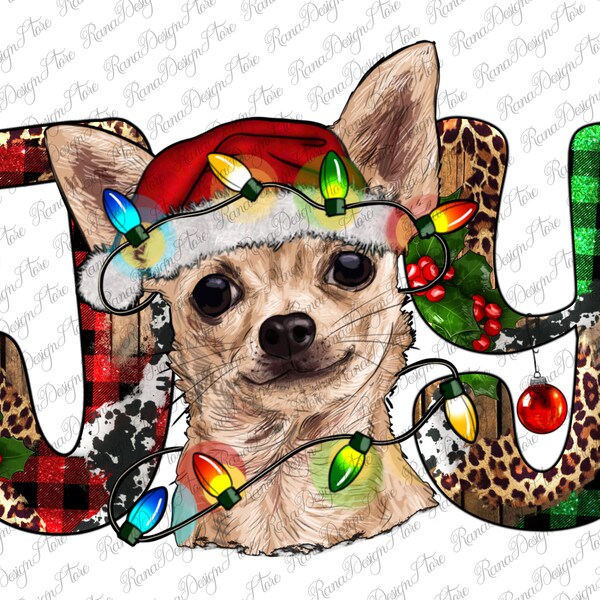 Christmas Chihuahua Joy Png, Cute Christmas Chihuahua Png Sublimation Design, Christmas Chihuahua Png, Chihuahua Dog Png, Instant Download