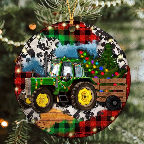 Christmas Farm Tractor Png Sublimation Design, Merry Christmas Png, Christmas Ornament Png, Farm Tractor Png, Christmas Png,Digital Download