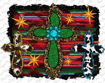 Western Cross Png Sublimation Design, Cross Png, Serape Cross Png, Cowhide Cross Png, Leopard Cross Png, Western Cross Png, Instant Download
