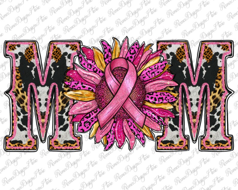 May include: Pink and black letter M with a pink ribbon and a pink and yellow sunflower with glitter accents.