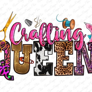 Crafting queen png sublimate designs download, crafter png, western queen png, western png design, craft life png,sublimate design download