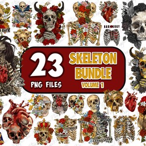 Skelett Png Sublimeringsdesignpaket, Handritat Skelett Png, Skelett Clipart, Skelett Png-paket, Dödskalle Png, Digital Nedladdning