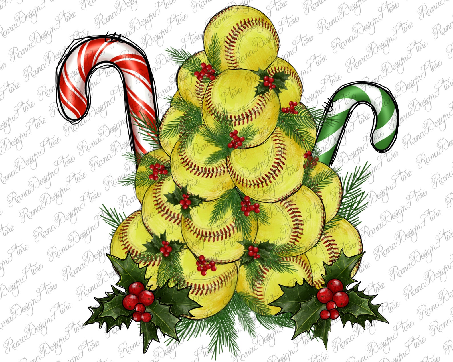 Lightning Softball Christmas Tree Png Sublimation Etsy UK Softball Christmas Pictures