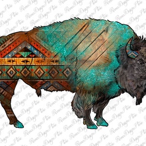 Design de sublimação Aztec Bison Png, Western Bison Png, Aztec Bison Png, American Bison Png, Bison Png, Bison Clipart, Download instantâneo