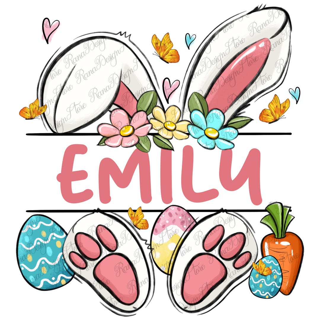 Personalized Easter Bunny Rabbit Png Sublimation Design Download ...