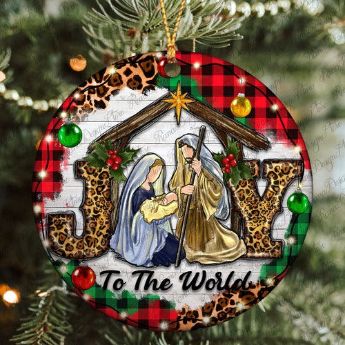 Christmas Joy To The World Png Sublimation Design, Merry Christmas Png, Christmas Ornament Png, Holiday Png, Christmas Png, Digital Download