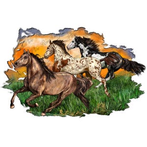 3 horses running free png sublimation design download, horse png, western horse png, farm horse png, western png, sublimate designs download