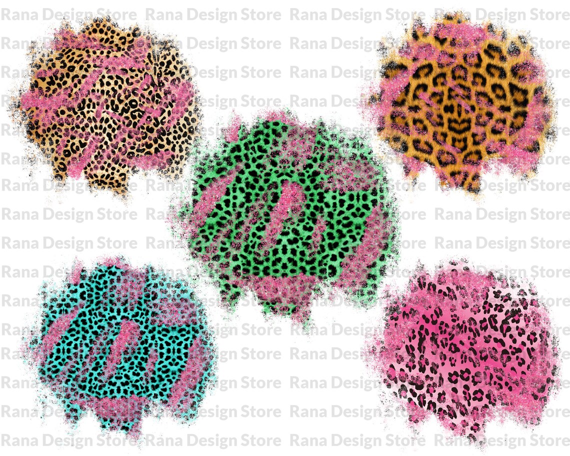 Distressed Leopard Patches Pngdistressed Leopard Sublimation - Etsy