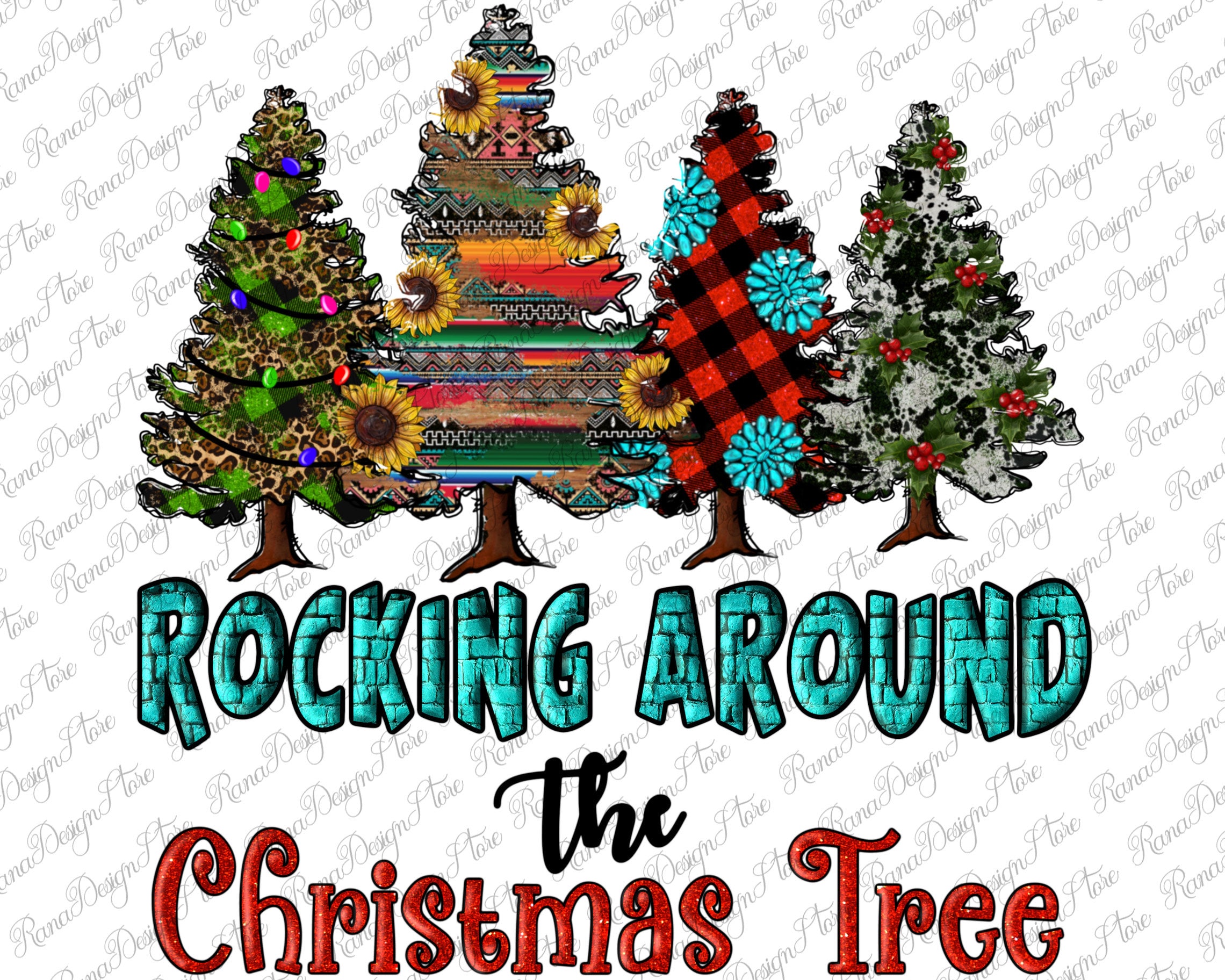 Rocking Around the Christmas Tree Png, Christmas Tree PNG, Merry ...