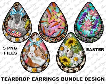 Easter Teardrop Earrings Png Bundle Sublimation Design, Easter Sublimation Png, Easter Bunny Png, Easter Carrots Png, Easter Png Downloads