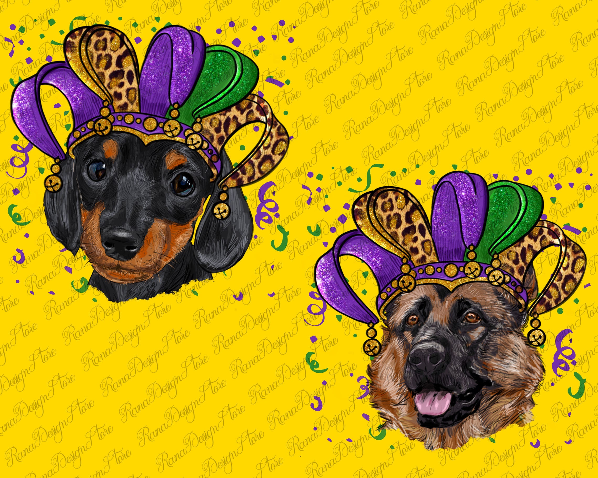 Mardi Gras Dogs With Masks Png Bundle Sublimation Design | Etsy