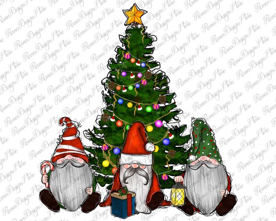 Christmas Tree And Gnomes Png Sublimation Design, Christmas Tree Png, Christmas Gnome Png, Xmas Tree Png, Gnome Png, Instant Download