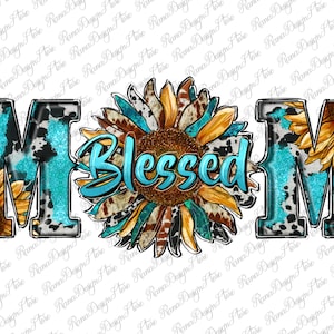 Blessed Sunflower Gemstone Mom Png Sublimation Design, Gemstone Mom Png, Sunflower Mom Png, Leopard Sunflower Mom Png, Instant Download