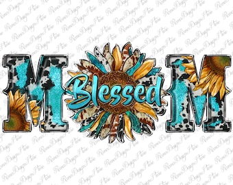 Blessed Sunflower Gemstone Mom Png Sublimation Design, Gemstone Mom Png, Sunflower Mom Png, Leopard Sunflower Mom Png, Instant Download