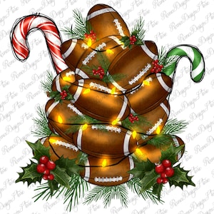 Lightning Football Christmas Tree Png,Sublimation Design,Merry Christmas Png,Football Png,Football Christmas Tree Png,Football Png Download