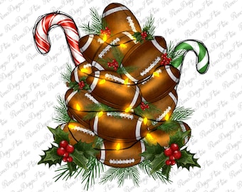 Lightning Football Christmas Tree Png,Sublimation Design,Merry Christmas Png,Football Png,Football Christmas Tree Png,Football Png Download