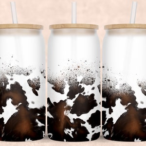 Cowhide pattern libbey glass png sublimation design download, western libbey glass png, cowhide pattern png, sublimate designs download