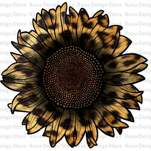Leopard Sunflower Png, Leopard Print, Design For Sublimation Print, Sublimation Design,Digital Download,Png File