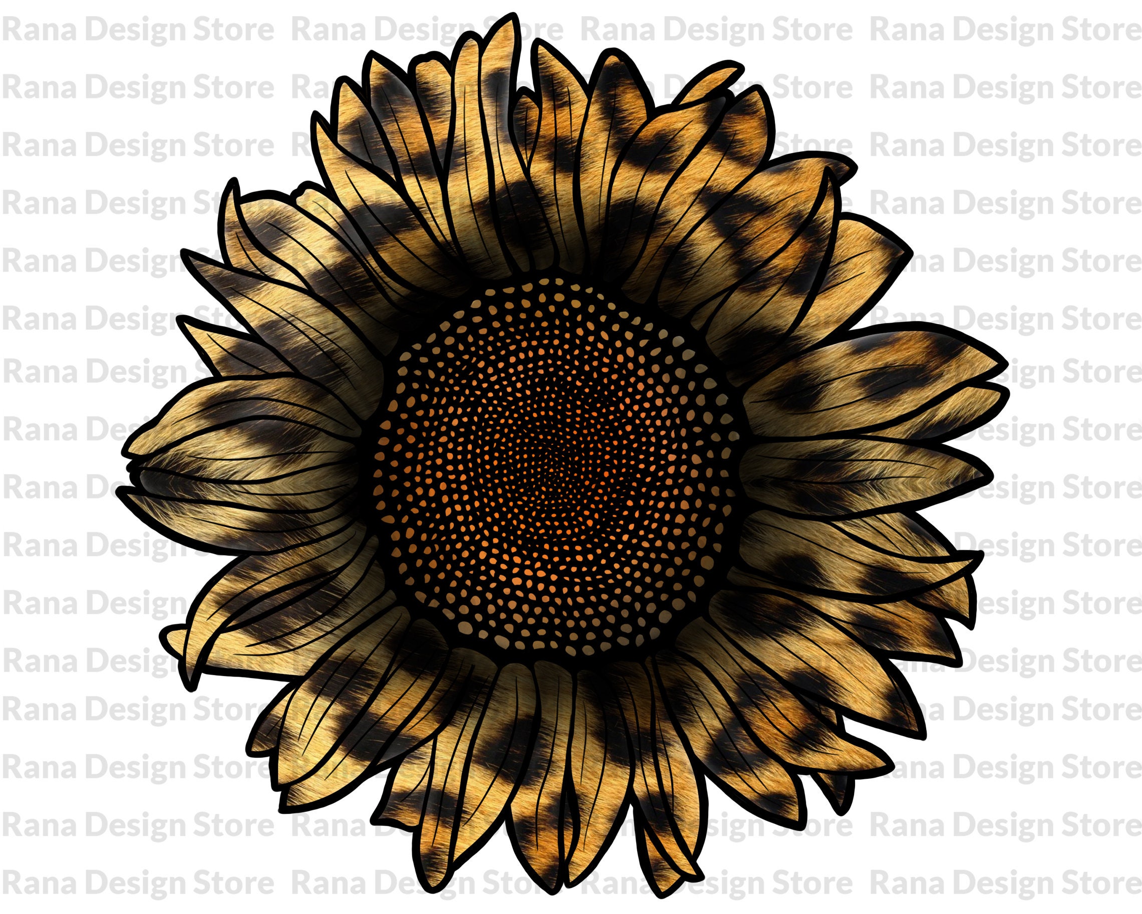 Leopard Sunflower Png Leopard Print Design For Sublimation | Etsy