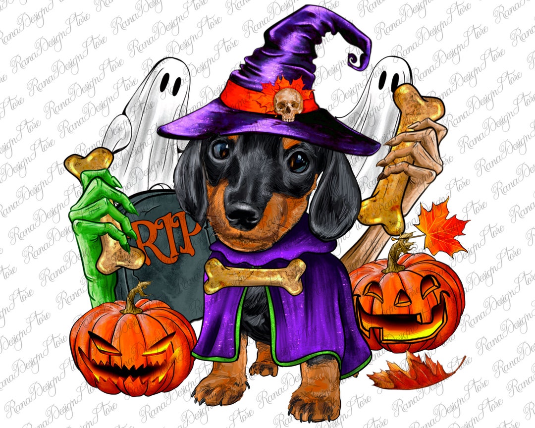 Halloween Dachshund Puppy Dog Png Sublimation Design,halloween Dog Png ...