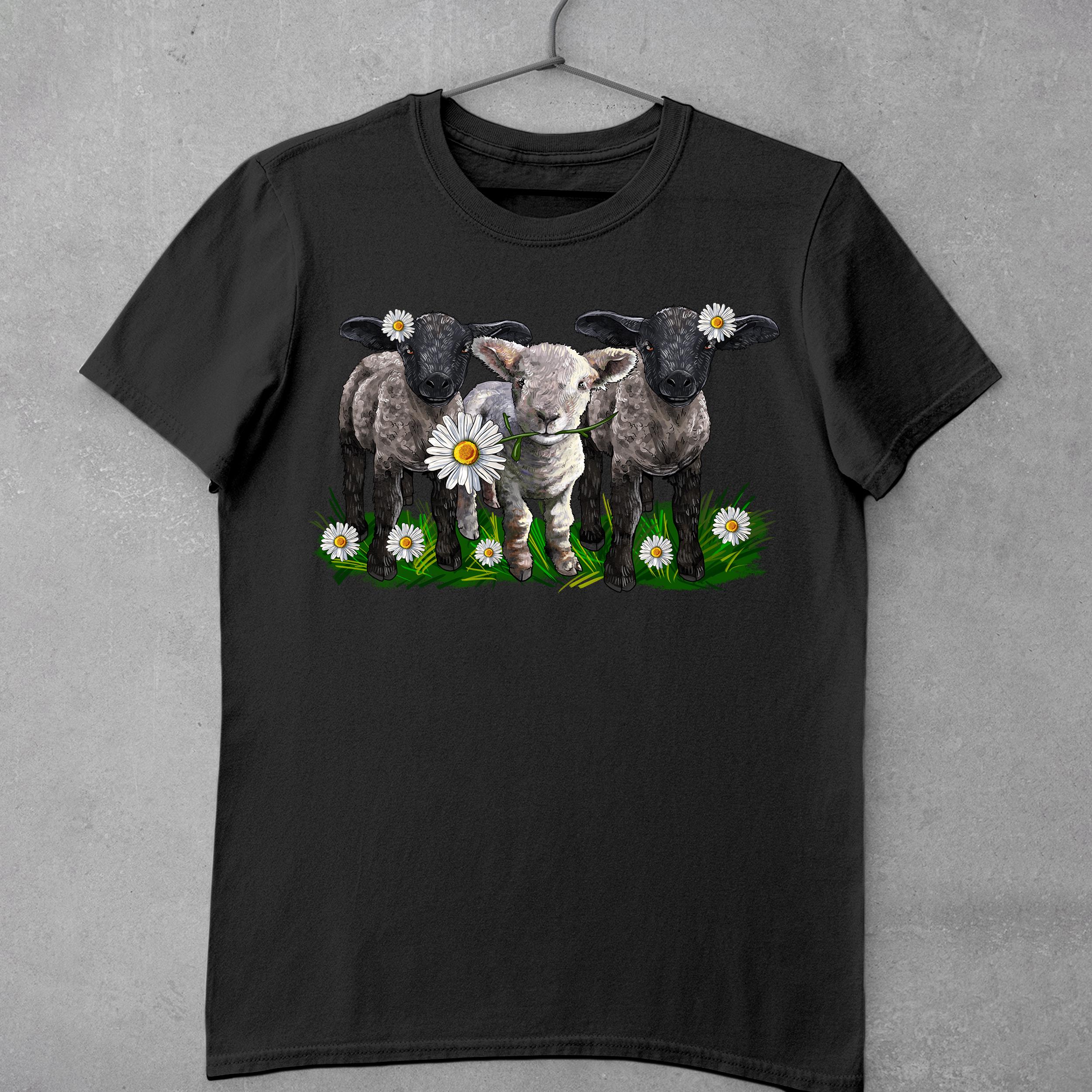 Baby Sheeps With Daisies Png Sublimation Design, Baby Sheep Png, Sheep ...