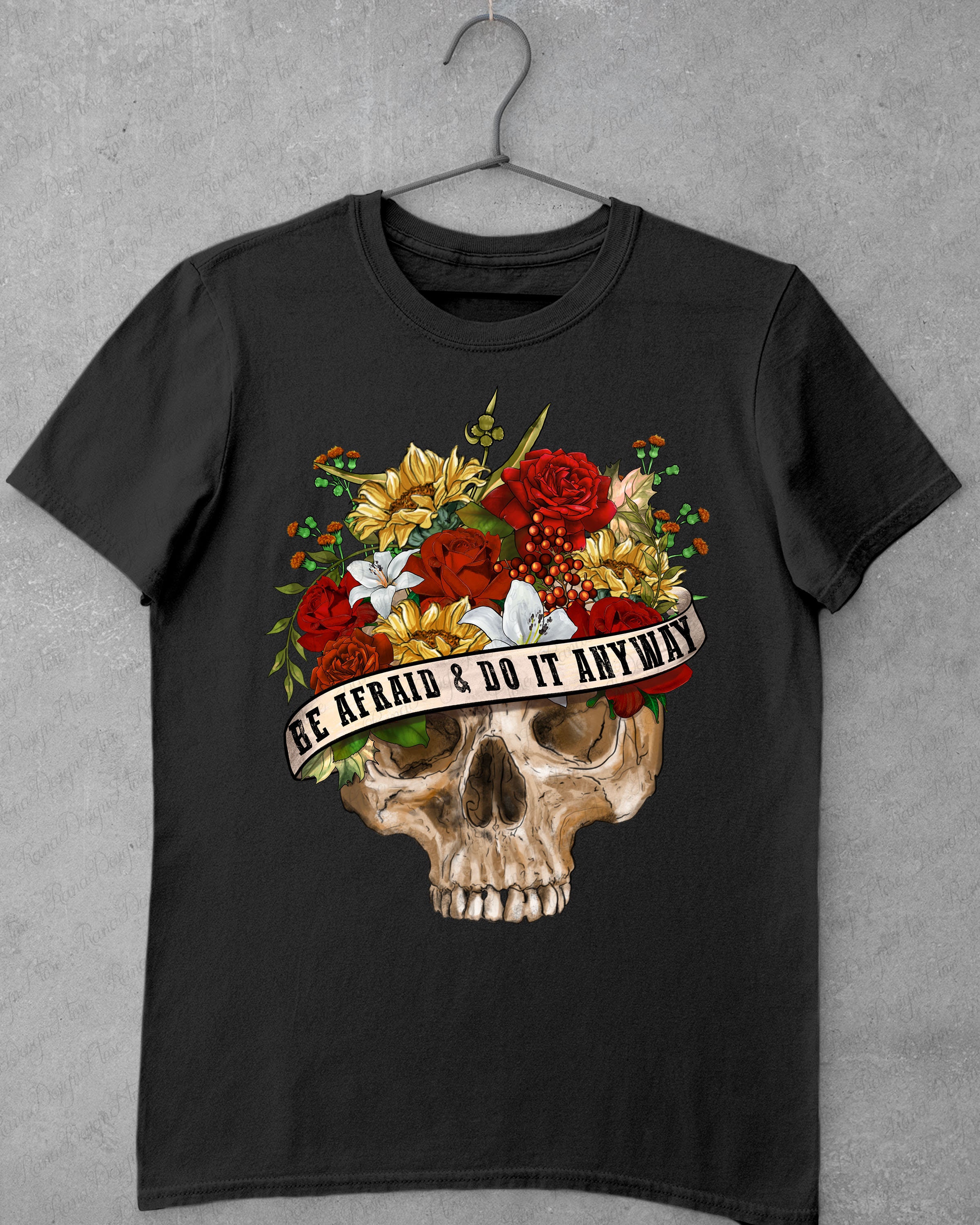 Be Afraid&do It Anyway Png Sublimation Design, Hand Drawn Skeleton Png ...
