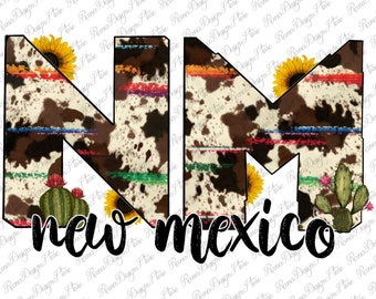 New Mexico State Cowhide Serape Cactus Png, Cowhide New Mexico,Cactus Png,Western New Mexico Design,Instant Download,Png Sublimation Design