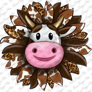 Chocolate Milkshake Cow Sunflower Png Sublimation Design, Cow Png, Cowhide Print,Sunflower Cow Png,Chocolate Sunflower Png, Instant Download