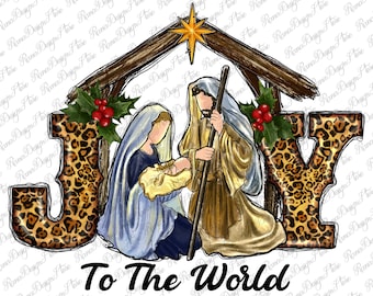 Joy To The World Baby Jesus Christmas Png Sublimation Design, Baby Jesus Png, Oh Holy Night Png, Western Christmas Png, Instant Download