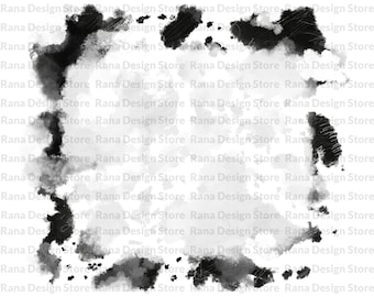Black and White Cowhide Background Frame Png, Watercolor Cowhide Png, Digital Download,Western Background,Png Sublimation, Instant Download,