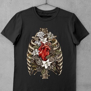 Skelet Ribbenkast Hart png Sublimatie Ontwerp, Handgetekend Anatomisch Hart png, Menselijk Hart png, Anatomisch Menselijk Hart Png, Digitale Download afbeelding 3