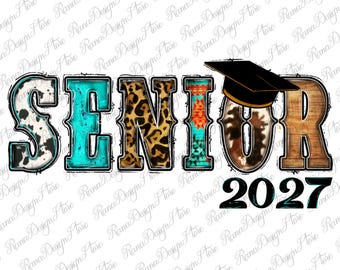 Baixe o design de sublimação PNG "Western Senior 2027", Turma de 2027 PNG, formatura PNG, Formandos de 2027 PNG, designs de sublimação para download.