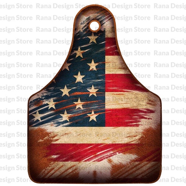 USA Flag Cow Tag, distressed United States flag cattle tag design,Patriotic Digital Download Clip-Art,USA Cattle Tag,Cow Tag Graphic