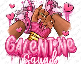 Galentine's squad afro girl sneakers png, black woman png, Happy Valentine's Day png, Valentine's sneakers png, sublimate designs download