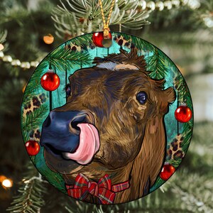 Longhorn Cow Christmas Ornament Png, Western Christmas Ornament Png, Round Christmas Ornament,Christmas Ornament Sublimation Design Download