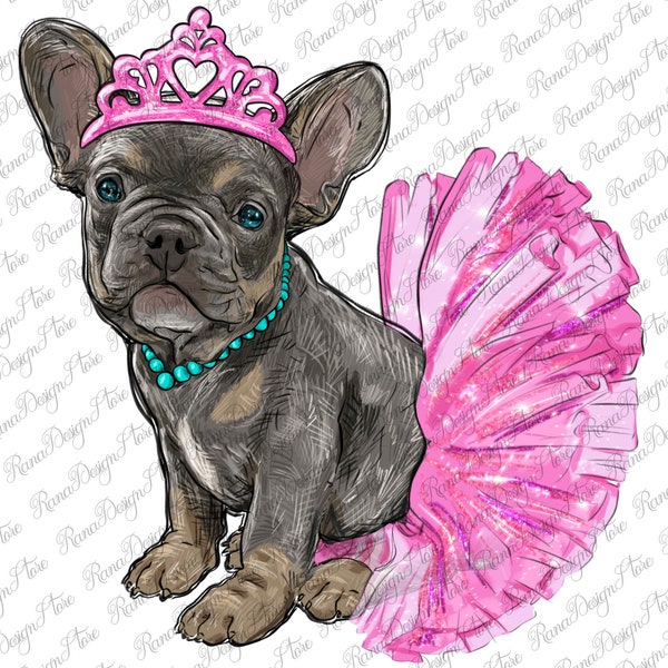 Balerina French Bulldog With Tutu Png Sublimation Design, French Bulldog Png, French Bulldog Clipart, Balerina Animals Png, Balerina Png