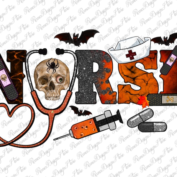 Halloween Nurse Png Sublimation Design, Halloween Vibes Png, Halloween Nurse Png, Happy Halloween Png, Halloween Png, Digital Download